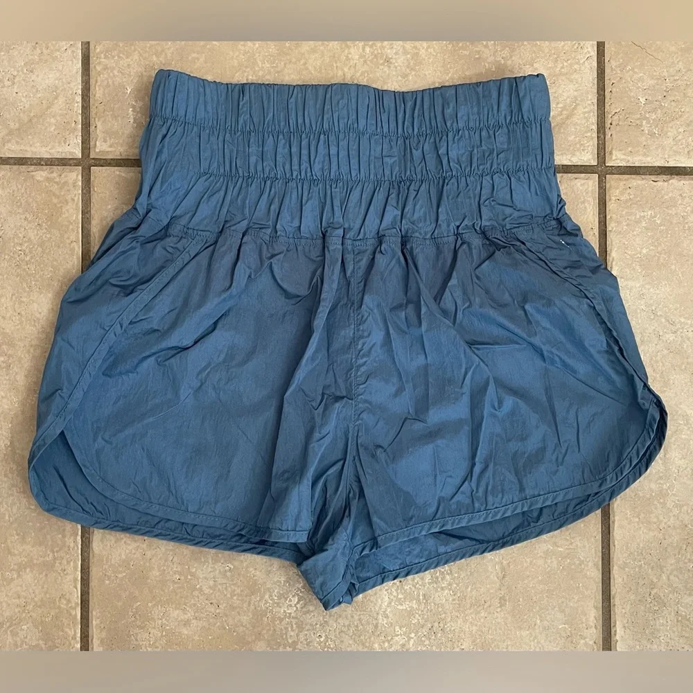Free People Movement The Way Home Running Shorts w/High Smocked Waist, Size M - Picture 3 of 7